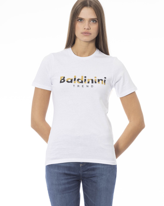 Short Sleeve T-shirt With Crew Neck. Baldinini Trend Print On The Front.