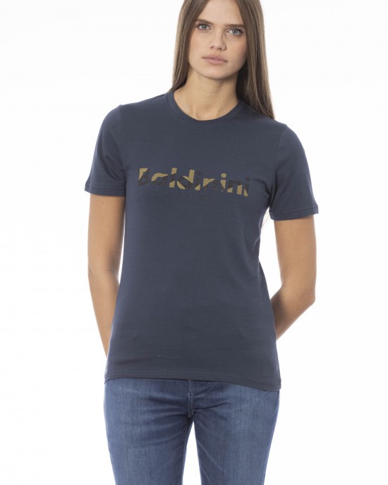 Short Sleeve T-shirt With Crew Neck. Baldinini Trend Print On The Front.