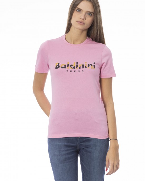 Short Sleeve T-shirt With Crew Neck. Baldinini Trend Print On The Front.