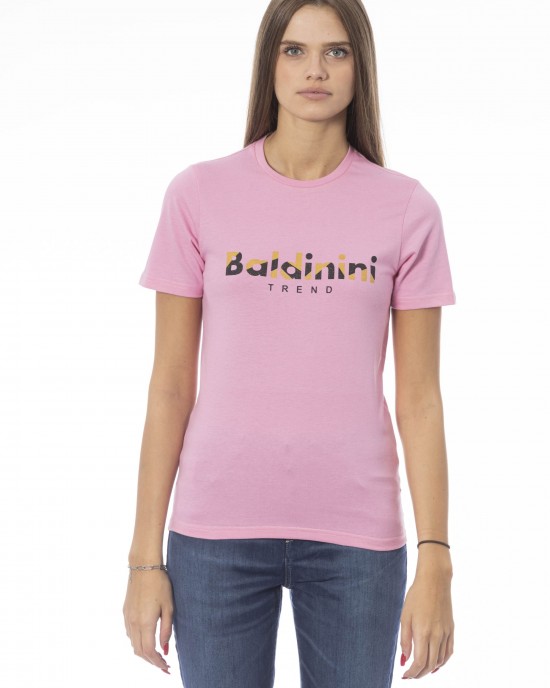 Short Sleeve T-shirt With Crew Neck. Baldinini Trend Print On The Front.