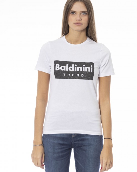 Short Sleeve T-shirt With Crew Neck. Baldinini Trend Print On The Front.