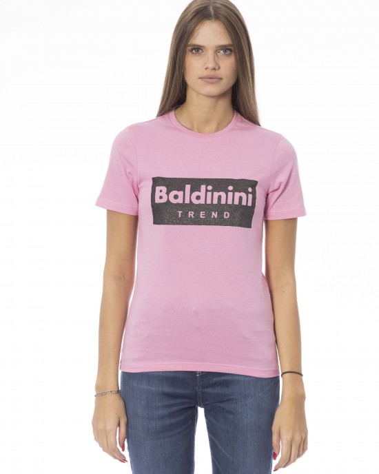 Short Sleeve T-shirt With Crew Neck. Baldinini Trend Print On The Front.