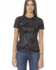 T-shirt With Pattern. Short Sleeves And Crew Neck. Monogram Baldinini Trend In Metal.