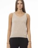 V-neck Tank Top. Neck And Bottom In Fine Ribbed Knit. Monogram Baldinini Trend In Metal.