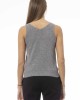 V-neck Tank Top. Neck And Bottom In Fine Ribbed Knit. Monogram Baldinini Trend In Metal.