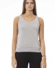 V-neck Tank Top. Neck And Bottom In Fine Ribbed Knit. Monogram Baldinini Trend In Metal.