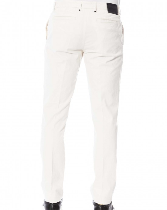 Trousers. Front Zipper And Button Closure. Side Pockets. Back Welt Pockets.