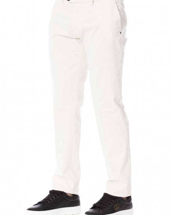 Trousers. Front Zipper And Button Closure. Side Pockets. Back Welt Pockets.