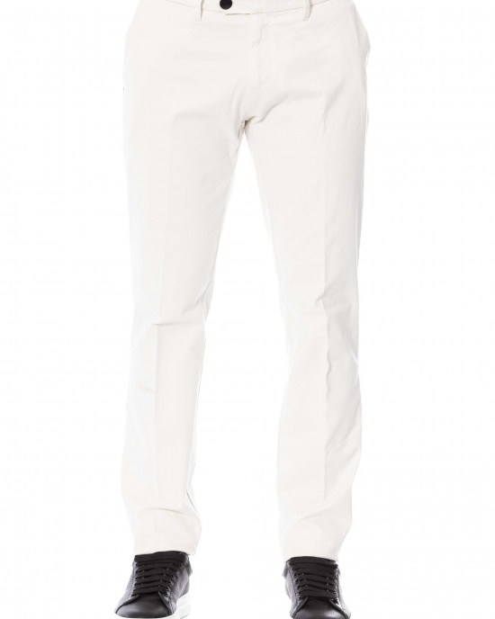 Trousers. Front Zipper And Button Closure. Side Pockets. Back Welt Pockets.