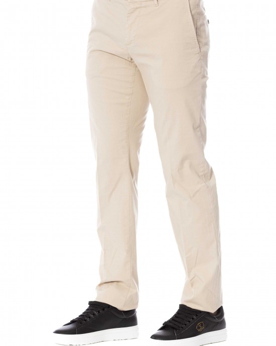 Trousers. Front Zipper And Button Closure. Side Pockets. Back Welt Pockets.