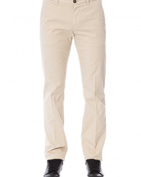 Trousers. Front Zipper And Button Closure. Side Pockets. Back Welt Pockets.