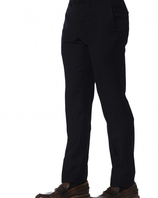 Trousers. Front Zipper And Button Closure. Side Pockets. Back Welt Pockets.