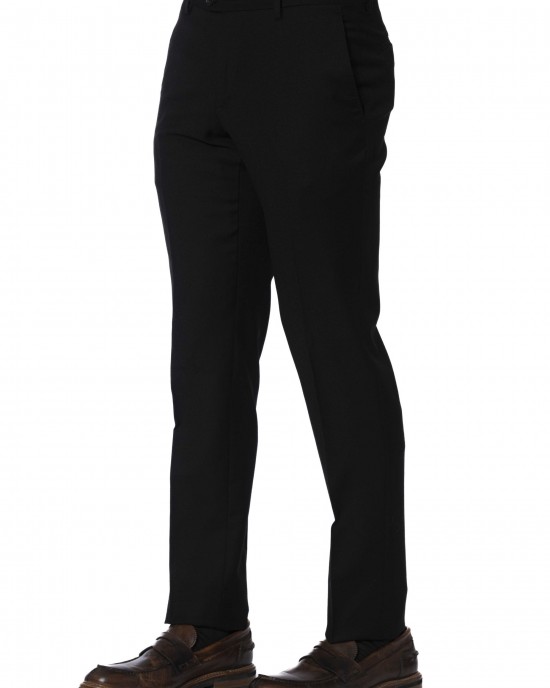 Trousers. Front Zipper And Button Closure. Side Pockets. Back Welt Pockets.