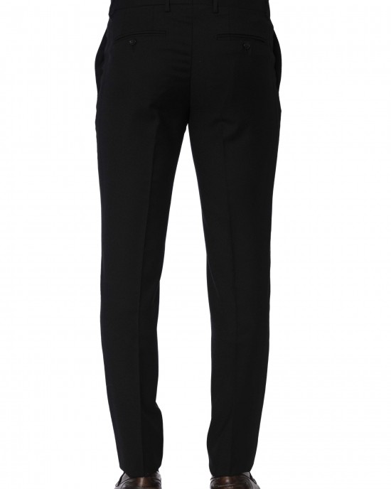 Trousers. Front Zipper And Button Closure. Side Pockets. Back Welt Pockets.