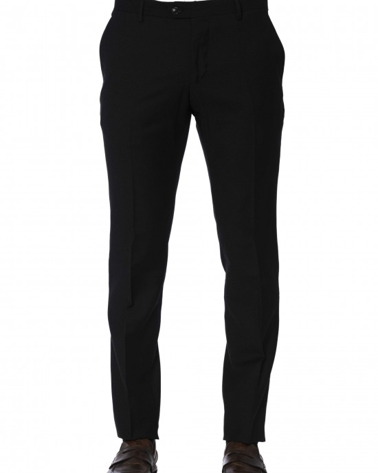 Trousers. Front Zipper And Button Closure. Side Pockets. Back Welt Pockets.