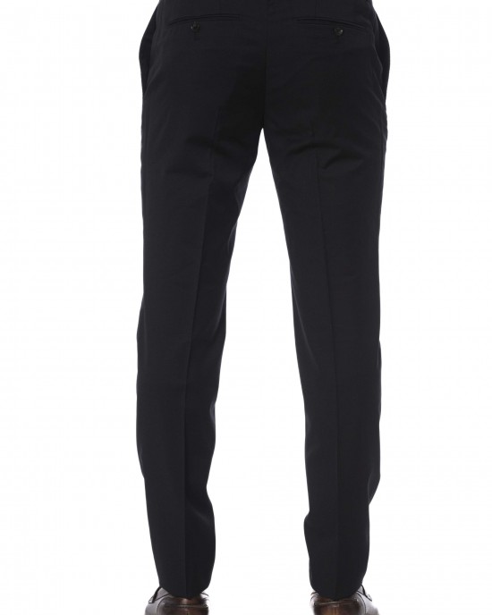 Trousers. Front Zipper And Button Closure. Side Pockets. Back Welt Pockets.