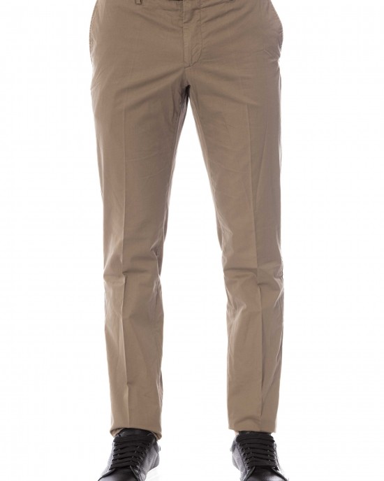 Trousers. Front Zipper And Button Closure. Side Pockets. Back Welt Pockets.