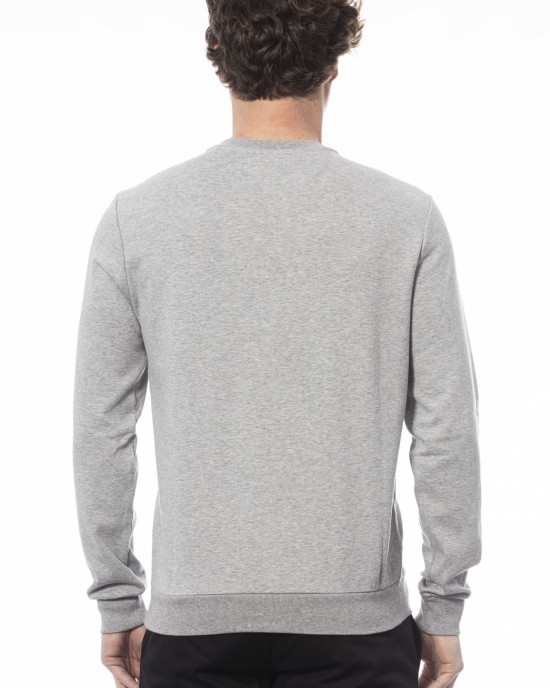 Long Sleeve Sweatshirt. Fine Ribbed Knit Neck Wrists And Bottom. Front Print.