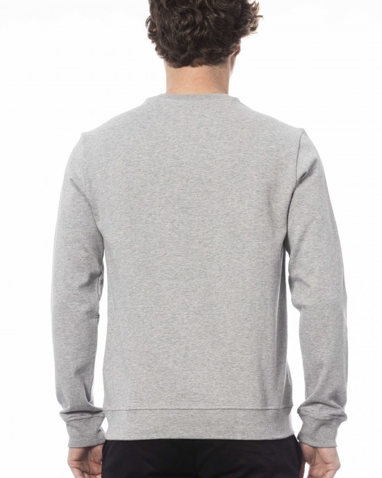 Long Sleeve Sweatshirt. Fine Ribbed Knit Neck Wrists And Bottom. Front Print.