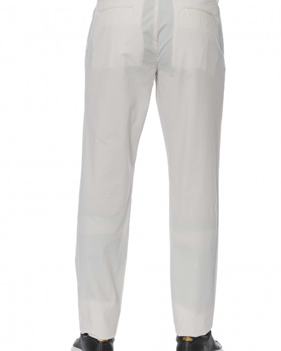 Trousers. Front Zipper And Button Closure. Side Pockets. Back Welt Pockets.