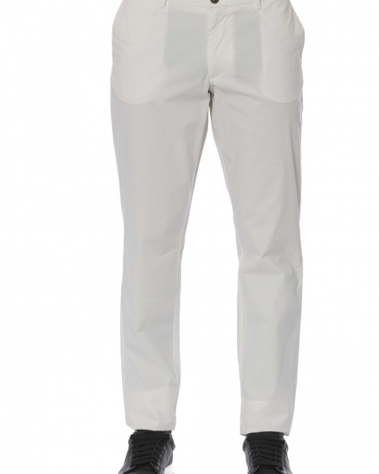 Trousers. Front Zipper And Button Closure. Side Pockets. Back Welt Pockets.