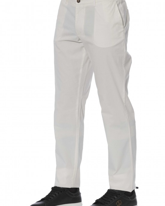 Trousers. Front Zipper And Button Closure. Side Pockets. Back Welt Pockets.