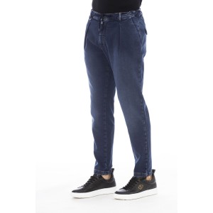Men's Jeans With Button And Lace Closure. Front And Back Pockets. Lable With Logo.