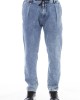 Men's Jeans With Button And Lace Closure. Front And Back Pockets. Lable With Logo.