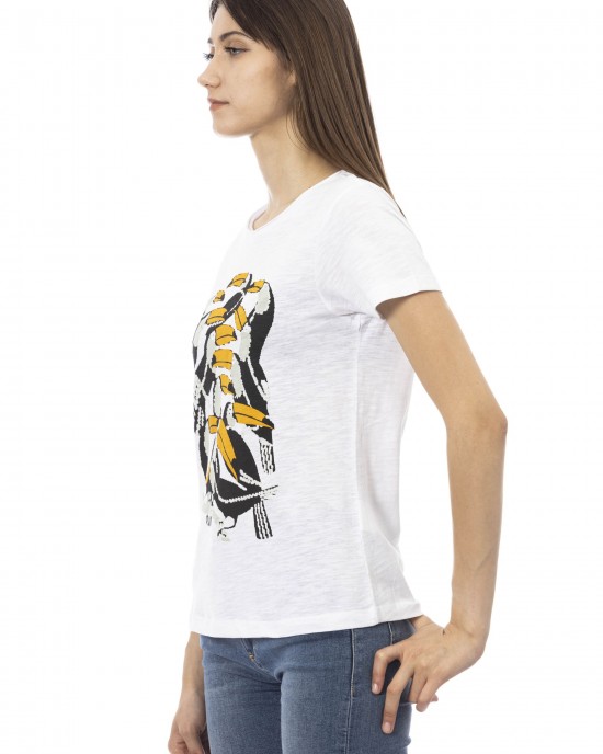 Short Sleeve T-shirt With Round Neck. Front Print.