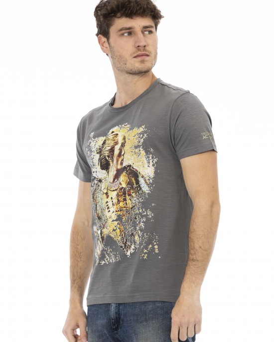 Short Sleeve T-shirt With Round Neck. Front Print.