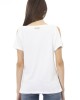 Short Sleeve T-shirt. Round Neck. Uncovered Shoulder. Front Print. Back Logo.