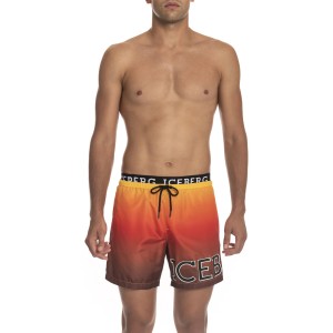 Beach Shorts With Print. Front Logo. Side Pockets. Rear Welt Pockets. Elasticized Waistband With Drawstring.