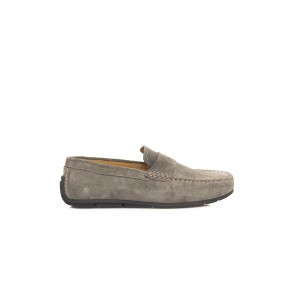 Men's Driver Moccasin In Real Leather. Rubber Sole.