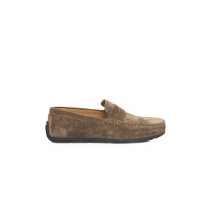 Men's Driver Moccasin In Real Leather. Rubber Sole.