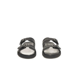 Real Leather Sandals. Wide Tablets With Buckle Detail. Rubber Sole.