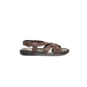 Woven Sandals In Real Leather. Adjustable Closure With Buckle. Rubber Sole.