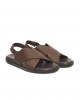 Woven Sandals In Real Leather. Adjustable Closure With Buckle. Rubber Sole.