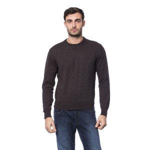 Embroidered Crew Neck Sweater In Merino Wool