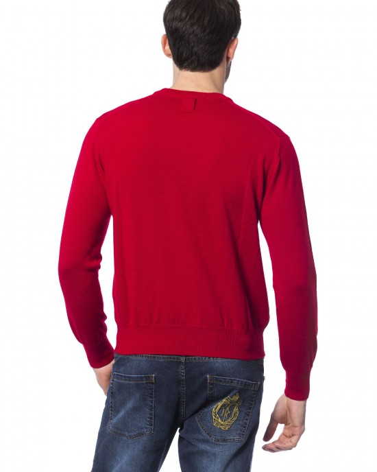 Embroidered Crew Neck Sweater In Merino Wool