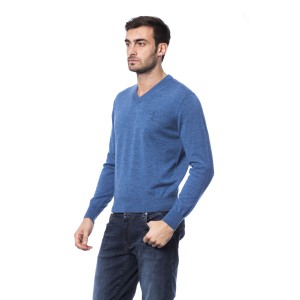 Embroidered Crew Neck Sweater In Merino Wool
