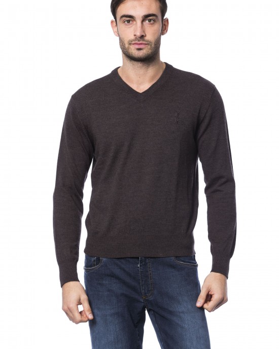 Embroidered Crew Neck Sweater In Merino Wool