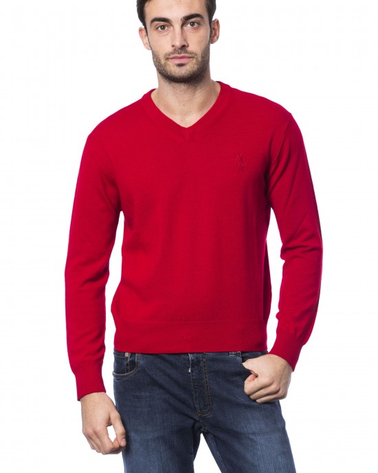 Embroidered Crew Neck Sweater In Merino Wool