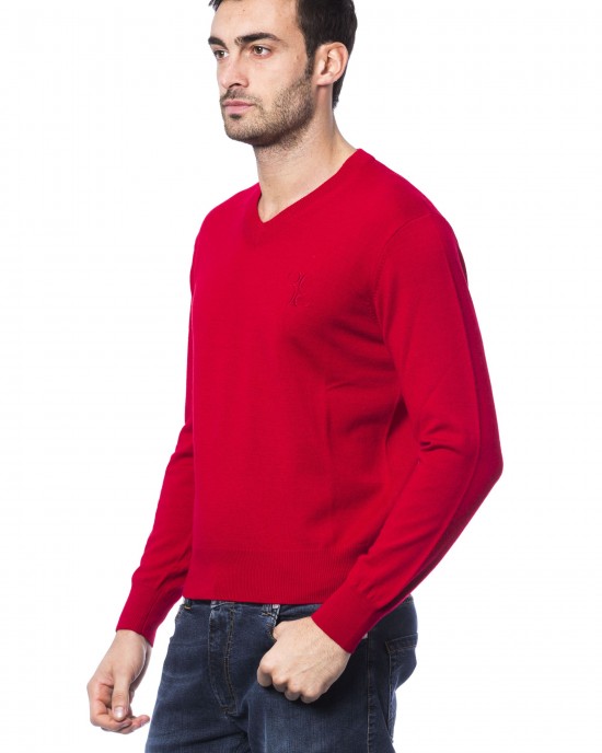 Embroidered Crew Neck Sweater In Merino Wool