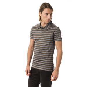 Striped Polo Shirt With Prints. Short Sleeve