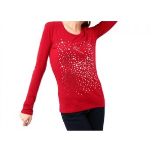 Round Neck Long Sleeve T-shirt. Prints And Embellished Logo