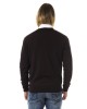 Embroidered V-neck Sweater In Extrafine Wool Merinos Fabric