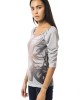 Open Round Neck T-shirt With Prints. Long Sleeve