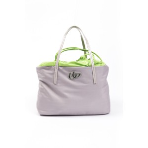 Women's Shopping handbag made of fabric and synthetic patent leather. Dust bag with logo included. Dimensions: 46 cm x 16cm x 27cm