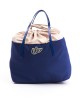 Women's Shopping handbag made of fabric and synthetic patent leather. Dust bag with logo included. Dimensions: 46 cm x 16cm x 27cm