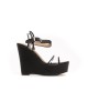 Wedge Sandal With Platform. Ankle Strap. Transparent Band. Heel 12.5 Cm. Platform 4.5 Cm.